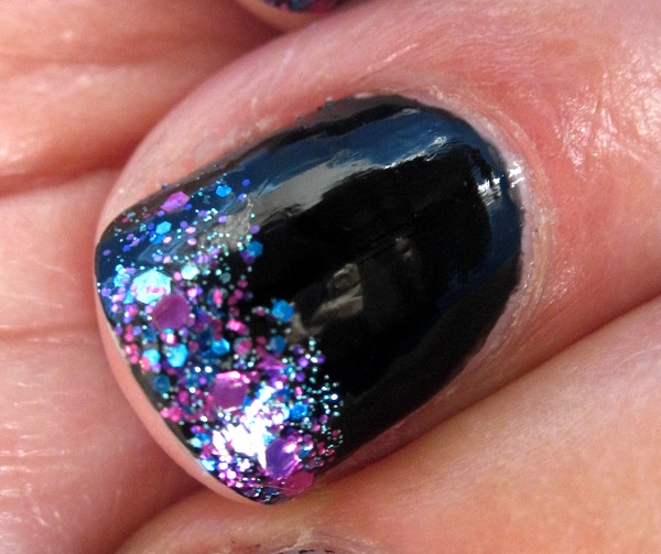 Black Glitter Tips Manicure from Pick Me!