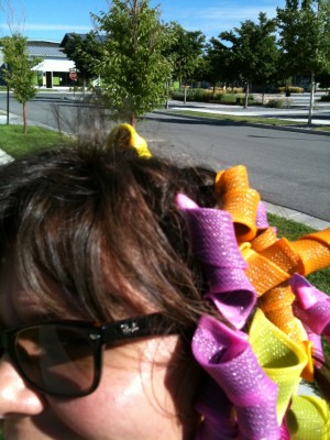 Curlers in my hair at Soda Row