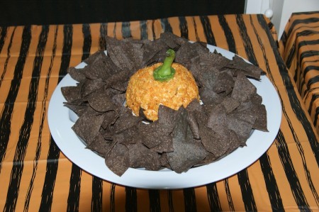 Heidi Leek's Pumpkin Cheeseball and Corn Chips