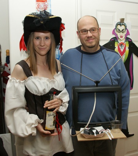 Katie and Mike Pinkston as Captain Morgan and a TV Dinner