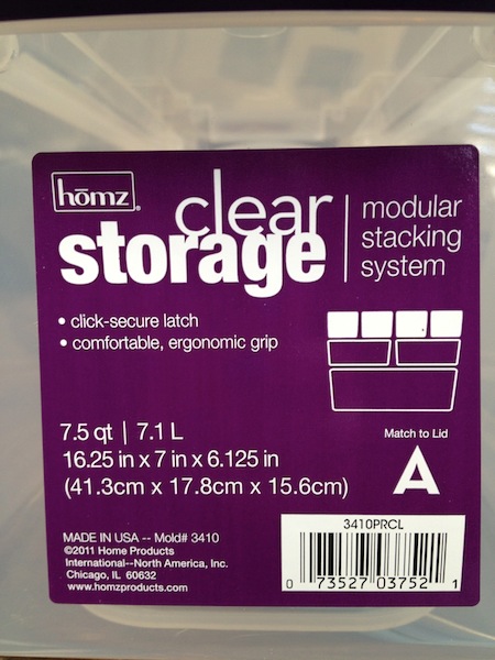Homz Clear Storage Bin 7.5 Quart 16.25' X 7' X 6.125'