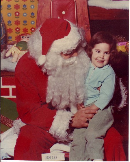 Laura Lund Moncur and Santa Claus