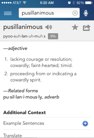 Pusillanimous - The origin of "Don't Be A Pussy"